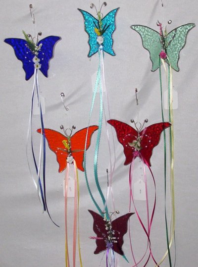 Hand Cut Stained Glass Butterflies by Long Meadow Farms