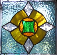 Lemon Lime Crystal Small Window Panel